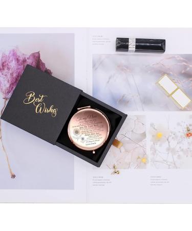 Wailozco Inspirational Quote Rose Gold Compact Mirror | Unique Niece Gift for Graduation, Birthday, Christmas | Meaningful Present from Uncle - Buy Online on GoSupps.com