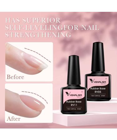VENALISA 3 in 1 Rubber Base Gel Nail Polish Set - 12 Colors of Nude Pink & Sheer Strengthener Kit for Long-lasting Nails - International Shipping Available - Buy Online on GoSupps.com