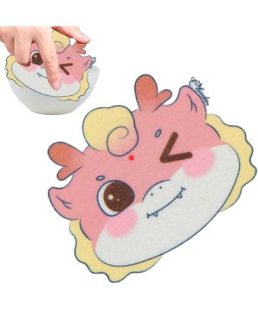 Dish Washing Sponge - Cartoon Dragon Cleaning Sponge Kitchen Scrubbers | Powerful Oil Removal Without Scratching Kitchen Cleaning Supplies for Everyday Jobs Ngumms Pink - Buy Online on GoSupps.com