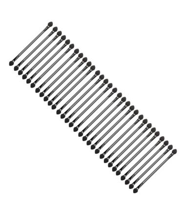 DRESSOOS 30pcs Double Ended Eyeshadow Brush Make up Sponges for Face Eye Shadow Stick Black Wooden Handle