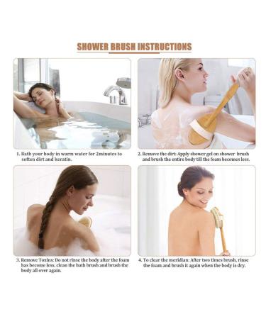Spclsim Bath Brush Set - Natural Loofah Shower Brush and Body Scrubber for Men and Women - Gentle Exfoliating and Circulation Boost - Buy Online on GoSupps.com