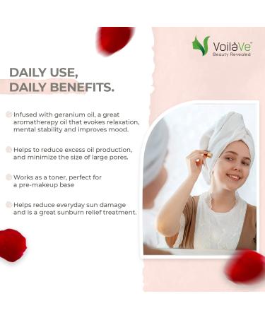 VoilaVe Organic Rose Multi-Use Oil - Nourishing Moisturizer for Face Body & Hair - Vitamin E & Sweet Almond Oil - Dry Skin Scalp & Nail Care - Infused with Rose Petals & Bergamot - 4 Fl Oz - Buy Online on GoSupps.com