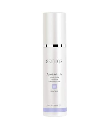 Sanitas Skincare GlycoSolution 5% Active Exfoliating Treatment Liquid Exfoliant Glycolic Acid 3.4 Ounces