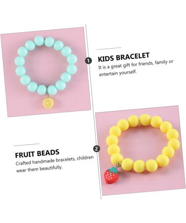 CALLARON 3pcs Children's Bracelet Fashion Bracelet Kids Suit Case Fruit Wrist Chain Friendship Bracelets Kid Suit Stretch Bracelet Kid Bracelets Decor Girl Gift Soft Ceramic Frosted Beads - Buy Online on GoSupps.com