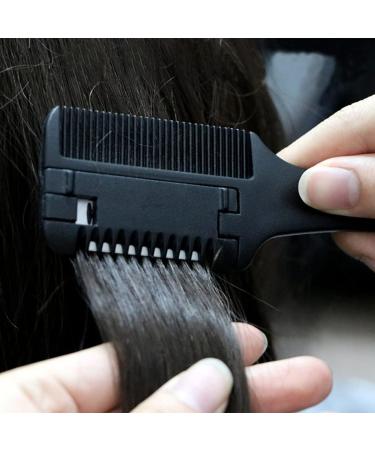 Ainkou Razor Comb Hair Thinner Comb Hair Trimmer Hair Styling Razor Comb Hair Cutter Razor Comb Cutting Scissors Double Sided Tool for Salon Home Hair Cutting Styling (Black) - Buy Online on GoSupps.com