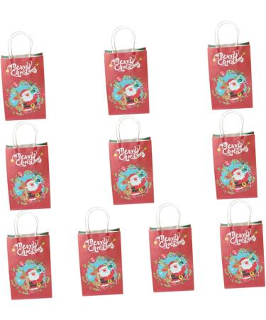 Healeved 10pcs Christmas Paper Bags Paper Gift Bag Christmas Gift Bags Christmas Bag Christmas Goodie Bag Paper Sweet Bag Brown Paper Bag Party Bags with Handles Portable Elder Candy Bag - Buy Online on GoSupps.com