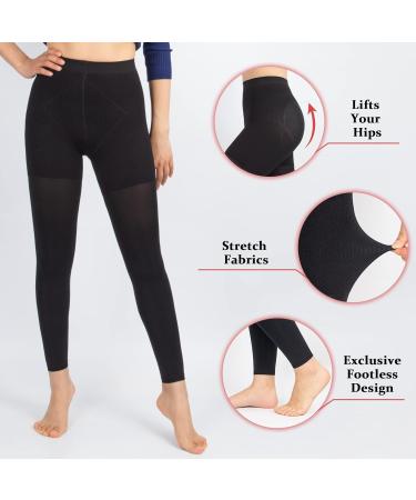 Footless Compression Pantyhose for Women | 8-15mmHg Medical Support Tights & Compression Socks for Edema & Varicose Veins | S/M Black - Buy Online on GoSupps.com