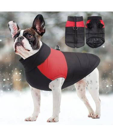 Femax Waterproof Dog Coat - Warm Winter Jacket for Small Medium & Large Dogs | Cold Weather Padded Vest - Red XXL (50cm Chest 45cm Back) - Buy Online on GoSupps.com