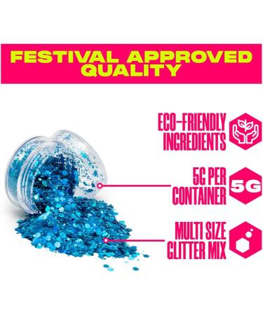 GloFX Biodegradable Makeup Glitter 4 Pack for Hair, Face & Body - Festival and Rave Accessory - Buy Online on GoSupps.com