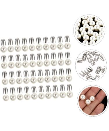 Anneome Decorative Rivets 150 Sets Pearl Claw Nails White Button Down Pearls Round Rivets Pearl Rivets Studs Clothing Mold 0.5X0.5X0.5CM White - Buy Online on GoSupps.com