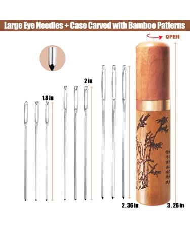 Large Eye Blunt Needles Set | Stainless Steel Tapestry & Knitting Needles with Wooden Case - Buy Online on GoSupps.com