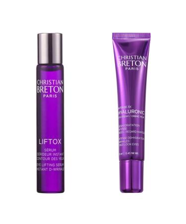 Christian BRETON Under Eye Duo Intense 3X Hyaluronic Eye Cream & LIFTOX Lifting Serum Hydrating & Firming Ophthalmologist-Tested Made in France