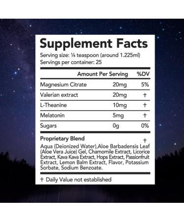 Dream Elements Liquid Sleep Drops Extra Strength Natural Sleep Aid with Melatonin L-Theanine Valerian and Magnesium Fast-Acting Non-Habit Forming Berry Flavor 2oz - Buy Online on GoSupps.com