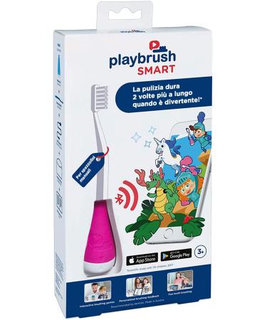 Playbrush Set - Kids Toothbrush Attachment That transforms Manual toothbrushes into Mobile Game Controllers via Bluetooth Encouraging Kids to Brush in a Fun Way Pink 1 Unit Pink Set