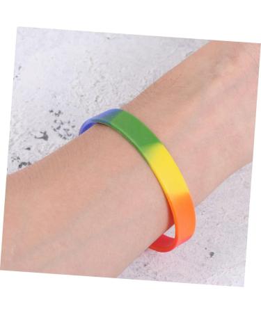Unomor 24 Pcs Rainbow Bracelet Lgbt Pride Bracelet Expandable Bangle Bracelet Pride Friendship Bracelet Colored Wristbands Personalized Silicone Wristbands Woman Silica Gel Supplies Charm Colorful 6.5X6.5X1CM - Buy Online on GoSupps.com