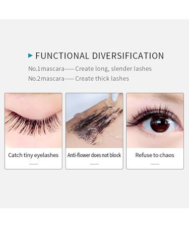 Eyelash Mascara Smudge Proof Eye Lash Mascara With Two Brush - Waterproof Mascara Lash Extension Safe Lash Primer Thick Dense Curling Eye Lash Mascara For Bigger Eyes And Make Up Bairong - Buy Online on GoSupps.com