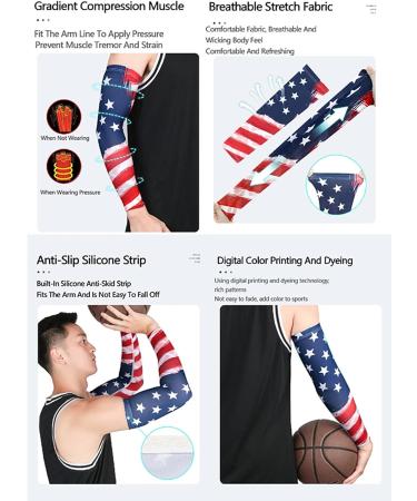 YOZOOT Arm Sleeves - UV Protection Cooling Arm Cover for Outdoors, Driving, Cycling - America Style - X-Large - Buy Online on GoSupps.com