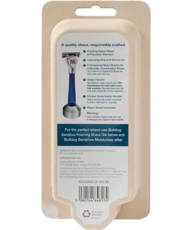 Bulldog Sensitive Glass Razor - Blue | Gentle Shaving for Sensitive Skin - Buy Online on GoSupps.com