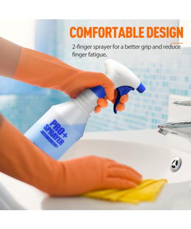 Airbee 16 Oz Plastic Spray Bottles 2 Pack - Professional Empty Spraying Bottles for Cleaning, Plants, Pets - Adjustable Nozzle, Measurements - Mist Water Sprayer - Buy Online on GoSupps.com