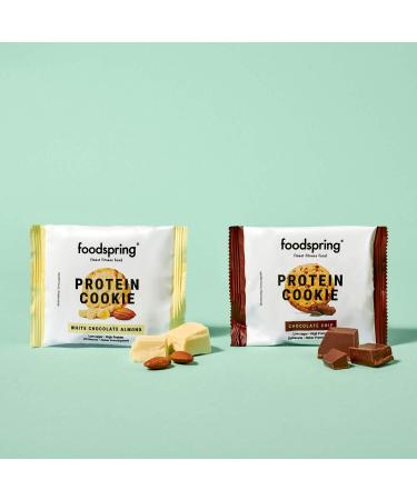 Foodspring Protein Cookie - White Chocolate Almond (12 x 50g) | High Protein Low Sugar Fitness Biscuit - Buy Online on GoSupps.com