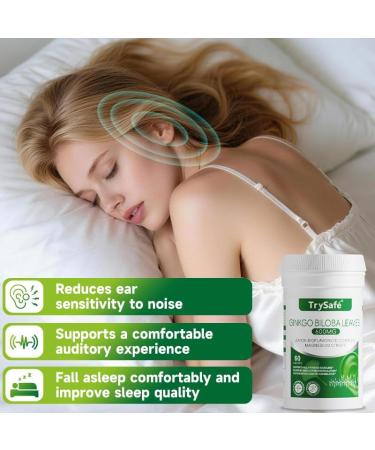 TrySafe 1000mg Hearing Support Formula - Tinnitus Relief for Ringing Ears with 600mg Ginkgo biloba 230mg Lemon Bioflavonoid Complex & Vitamins Support Inner Ears Healthy Auditory Nerve* & Sleep* - Buy Online on GoSupps.com