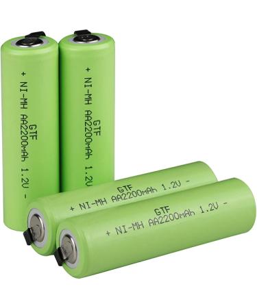 ZJGYL 1.2V AA Rechargeable 2200mah Nimh Cell Green Shell with Welding Tabs Electric Shaver Razor Toothbrush-4PCS - Buy Online on GoSupps.com