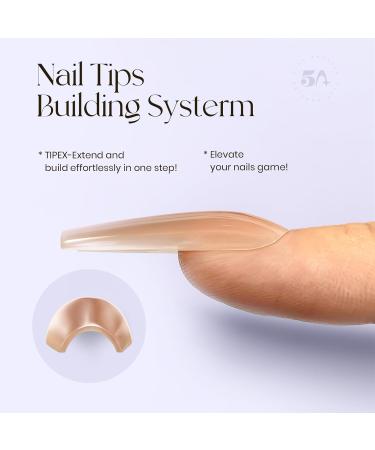 Buy Tipex Instant Apex Nail Tips 72pcs Pre-Colored Press-On Long Coffin Nails Thick Acrylic Full Cover Gel Nails Online - Buy Online on GoSupps.com