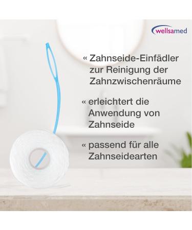 Wellsamed Dental Floss Threaders - Tasteless for Braces Bridges & Implants (60 Pieces 1.00 m) - Optimal Oral Care Solution - Buy Online on GoSupps.com