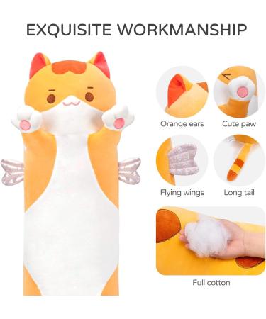 Mewaii 90cm Orange Plush Kitten Toy - Cuddly Stuffed Animal Pillow for Kids | Perfect Gift for Ages 3+ - Buy Online on GoSupps.com