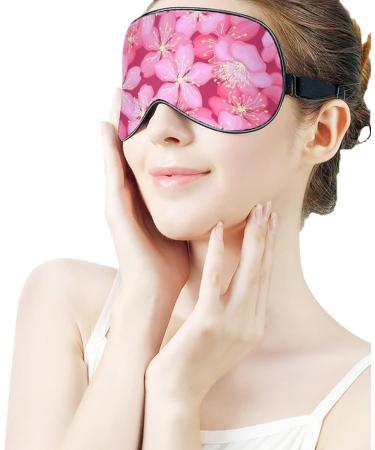 Blooming Pink Cherry Sleep Mask for Women | Adjustable Eye Shades with Elastic Strap | International Shipping - Buy Online on GoSupps.com
