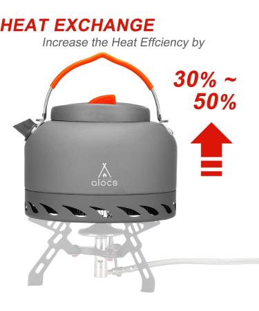 Alocs 1.3L Camping Kettle with Heat Exchanger - Portable Aluminum Tea Kettle for Outdoor Hiking and Picnic - Buy Online on GoSupps.com