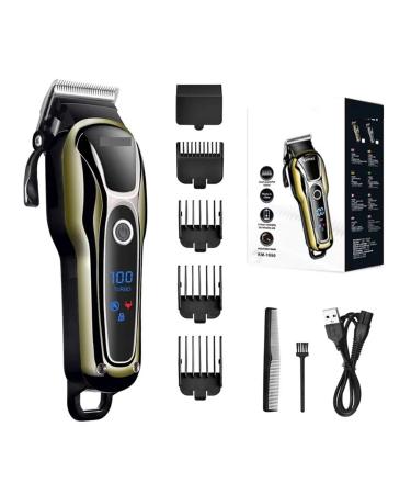 Razors Hair Clippers Kit Cordless Dual Voltage Beard Trimmer for Men with Rechargeable Battery & Digital Display European Standard Km-1990