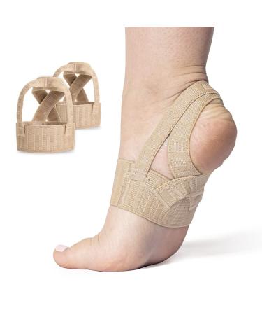 Tuli's X Brace Plus Arch Support Brace and Compression with Added Strap for Sever's Disease Plantar Fasciitis and Heel Pain 1 Pair Medium Medium (1 Pair)