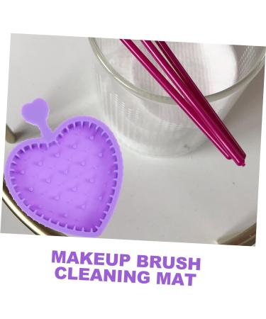 Angoily Makeup Brush Cleaning Pad Makeup Brush Cleaning Tool Limpiador De Brochas De Maquillaje Heart Brush Cleaner Pad Makeup Pallete Eye Shadow Brush Silica Gel Purple Foldable - Buy Online on GoSupps.com