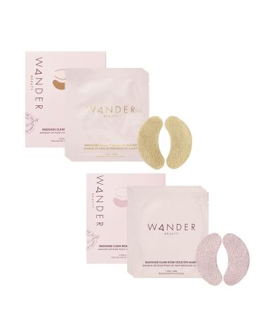 Gold Under Eye Patches | WANDER BEAUTY BAGGAGE CLAIM | Under Eye Mask, Brightens Dark Circles, Hyaluronic Acid Eye Mask - Puffy Under Eye Bags, Fine Lines, Wrinkles, Dullness, Hydrates, Moisturize (2 Pack - Contains 6 Pair…