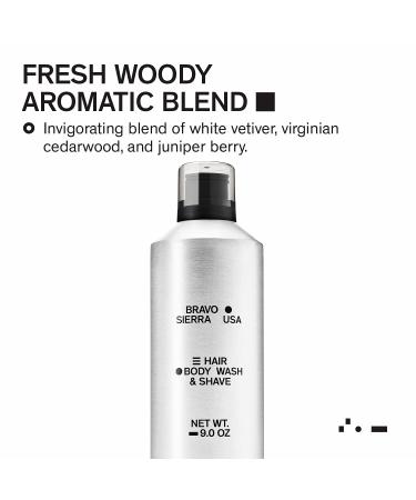 Bravo Sierra 4-in-1 Body & Face Wash/Shampoo/Shave Gel - White Vetiver & Cedarwood - 9 oz - SLS/SLES Free - Buy Online on GoSupps.com