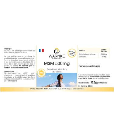 Methylsulfonylmethane 500mg | Sulphur Vegan Capsules | 180 Count | Without Magnesium Stearate - Buy Online on GoSupps.com