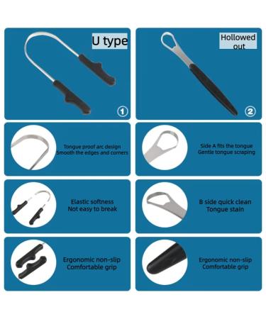 Metal Tongue Scraper (2 Pack) with Case for Adults, Men, Women & Children - Oral Care Tool to Reduce Bad Breath - Buy Online on GoSupps.com