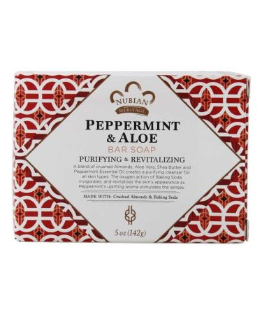 Nubian Heritage Peppermint and Aloe Soap Bar - 5 oz | Moisturizing & Refreshing - Buy Online on GoSupps.com