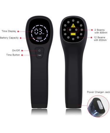 Red Light Therapy Device for Pain Relief Joint and Muscle Pain Reliever Infrared Light with 650nm and 808nm (2x808nm +12X650nm) (Black) - Buy Online on GoSupps.com
