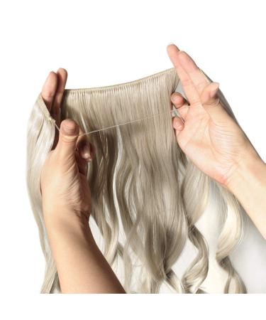 Shop Silk-Co Hair Extensions | Adjustable Synthetic Extensions with Rubber Band | 50cm Blond Mix Silver Gray | Invisible Cord & Corrugated Design for Women - Buy Online on GoSupps.com