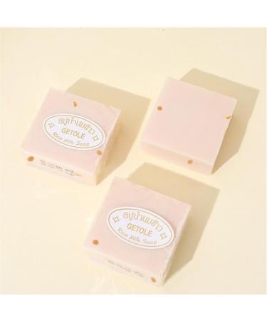 Rice Milk Soap Bar Moisturizing Rice Milk Soap Bar Thailand Natural Soap 3 Handmade Brightening Soap Body Cleansing Rice Soap for Face Body Hand Kids and Adults - Buy Online on GoSupps.com
