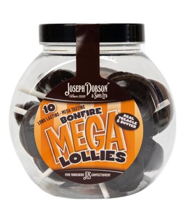 Joseph Dobson Bonfire Mega Lolly Jar - 10 Lollies Per Jar - Real Treacle Lollies - Vegetarian - Gluten Free