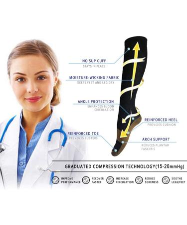 iSpchen Sporty Compression Stockings - Copper Fiber Vein Support - Black | International Shipping - Buy Online on GoSupps.com