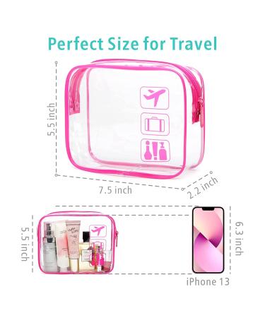 TSA Approved Clear Toiletry Bag - F-color 5 Pack Quart Size Travel Bags for Men and Women - Carry on Airport Compliant Cosmetic Makeup Bags (1-5 Pack) - Buy Online on GoSupps.com