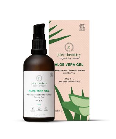 Juicy Chemistry Aloe Vera Gel (100 Ml (Pack Of 1) Beige Green) 3.38 Fl Oz (Pack of 1)