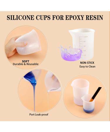 12PCS Silicone Measuring Cups & 2PCS Silicone Brush Set for Resin Art | Non-Stick Glue Tools with Precise Scale - Buy Online on GoSupps.com
