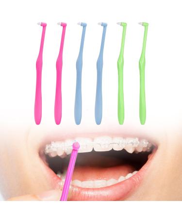 Intubated raven brush 6 pieces of toothbrush incorporation mini toothbrush small toothbrush fragred brush tissue brush tooth gap brush for bridges Detailed cleaning