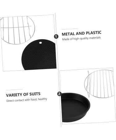 Zerodeko 7pcs Air Fryer Accessories Airfryer Griddle Pan Air Fryers Round Roasting Rack Frying Pot Kit Air Fryer Cake Pan Baking Supplies Frying Tool Household Frying Pan Electric Fryer Black M - Buy Online on GoSupps.com