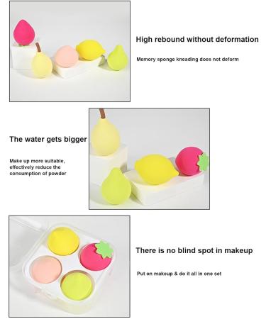 5 Makeup Sponge Set Soft Makeup Blender for Foundation Cute Fruit Shaped Cosmetics Sponge Blender Makeup Applicator Sponge Powder Puff Makeup Blending Eggs for Powder Cream and Liquid - Buy Online on GoSupps.com